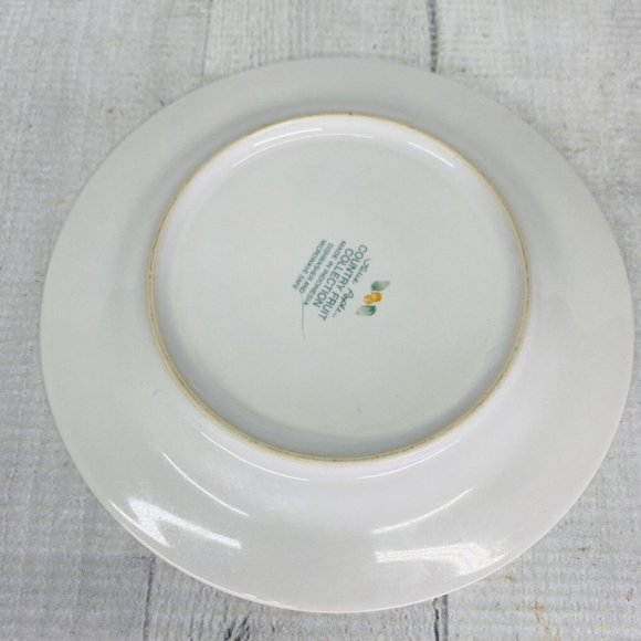 Julie Pople Avon COUNTRY FRUIT COLLECTION Porcelain Lemon Rim Saucers Set of 4 - Picture 5 of 16